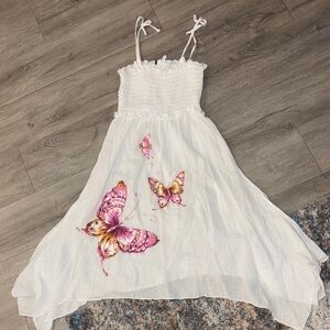 White and Pink Butterfly dress